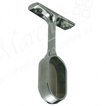 Wardrobe Oval End Bracket - Chrome