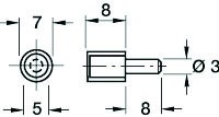 Plug In Glass Shelf Support 3mm