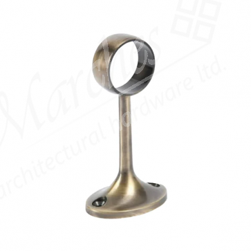 Centre Bracket For 25mm Round Wardrobe Rail Antique Brass