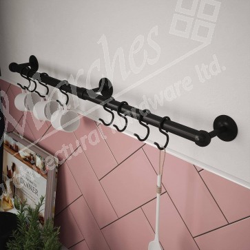 19mm x 1000mm Round Utensil Rail Kit - Matt Black