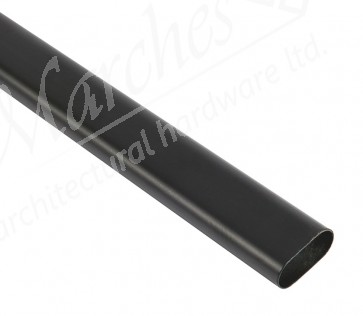 30mm x 15mm Oval Wardrobe Rail Matt Black 1219mm
