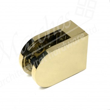 63 x 45mm D Shaped Glass Clamp (10mm Glass) - Brass Plated