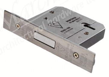 British Standard 5 Lever Deadlock 64mm - Satin Stainless Steel