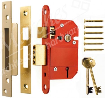 Era Fortress British Standard High Security 5 Lever Sashlock 76mm - Brass