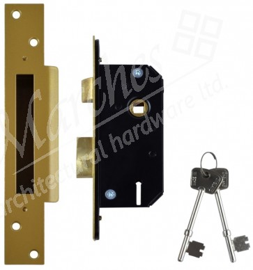 5 Lever Sash Lock 2" - Polished Brass