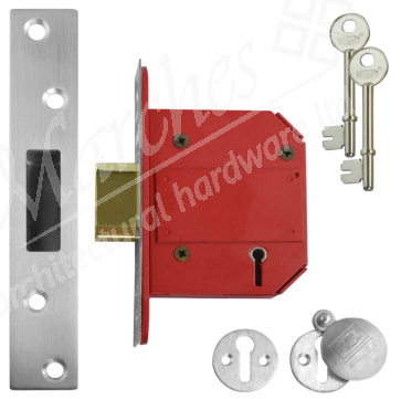 Union Strongbolt BS 3" 5 Lever Deadlock - Satin Chrome