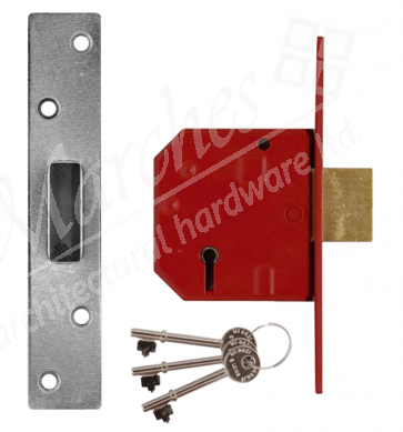 67mm Union 2134E 5 Lever BS Deadlock - Satin Chrome