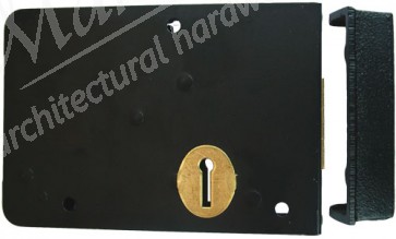 Union Left Hand Rim Deadlock 6x4" - Black