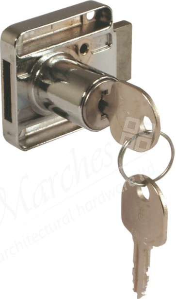 18mm Drawer Rim Lock - Nickel Plated