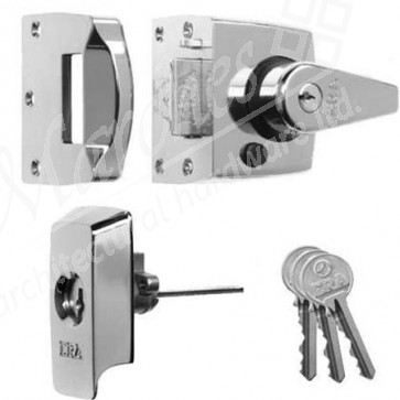 British Standard Security Night Latch 40mm Backset - Polish Chrome