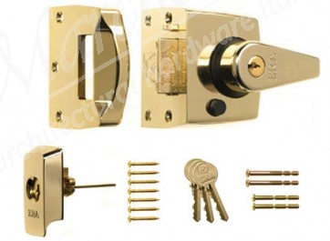 British Standard Security Night Latch 60mm Backset - Polished Brass