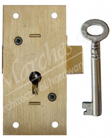 2 Lever Cupboard Lock 50mm KD - Brass