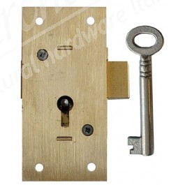 2 Lever Straight Cupboard Lock KA - Brass