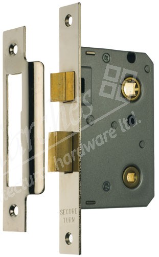 Bathroom Mortice Lock 2.5" - Nickel Plated