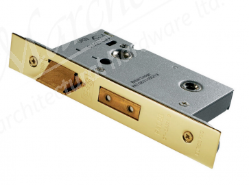 Heavy Duty Bathroom Mortice Lock 2.5" - PVD Brass