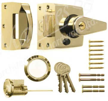 ERA - Night Latch Double Locking 40mm Backset - Polished Brass