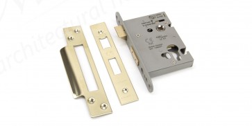 Euro Profile Sash Lock 3" - PVD Brass