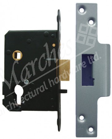 Euro Fire/Hotel Lock 76mm - Satin