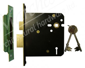 5 Lever Mortice Sash Lock 4" - Polished Brass