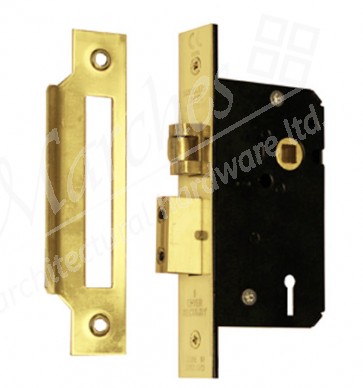 Imperial 5 Lever 5L Mortice Roller Sash Lock 2.5" - Polished Brass