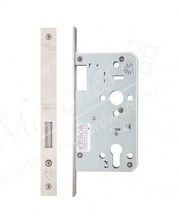 DIN Euro Deadlock 60mm Backset - Satin Stainless Steel