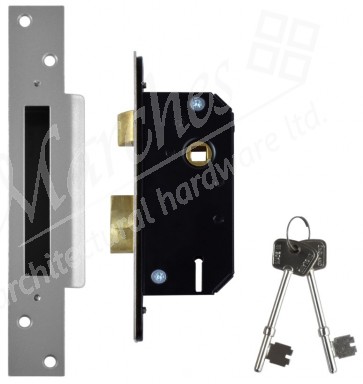 5 Lever Sash Lock 2" - Satin Chrome