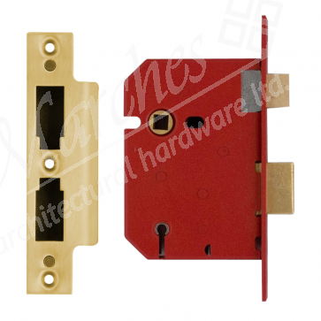 76mm Union 2201 5 Lever BS Sash Lock - Polished Brass