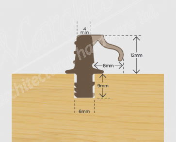 Weather Bar with 8mm Extended Flap 3m - Brown