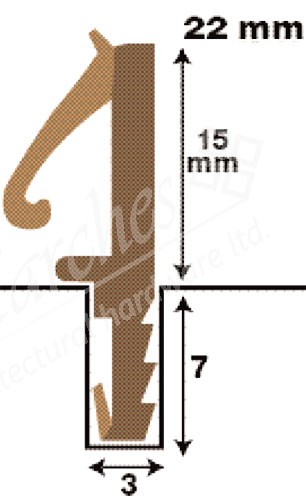 Exitex 15mm Straight Rebate S22 50m Roll Brown Joinery Seals Door Window Seals Marches Architectural Ironmongery