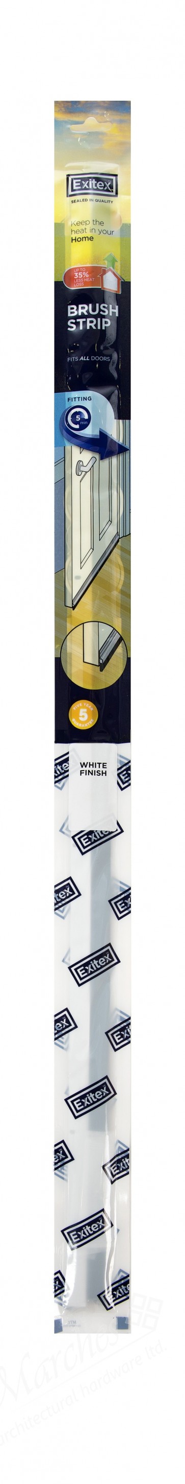 Exitex Brush Strip 914mm White PVC