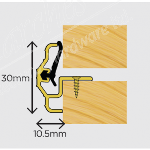 Exitex (30mm) Double Door Centre Seal - 2.4m White (1.01.106)