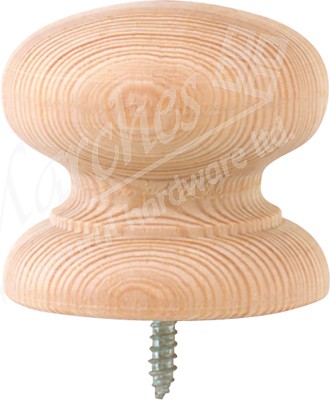 Knob, ø 25 mm with screw attached, beech