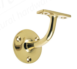 Heavy Weight Handrail Bracket - Polished Brass 