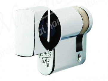 35/10 Half Thumbturn Euro Cylinder - Polished Chrome