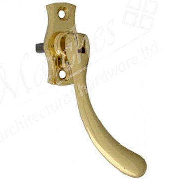 Lockable Espagnolette Handle RH Polished Brass