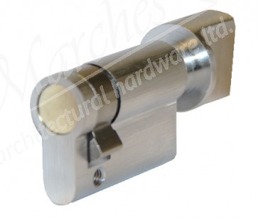 Eurospec 35/10 Thumbturn Half Euro Cylinder - Satin Chrome