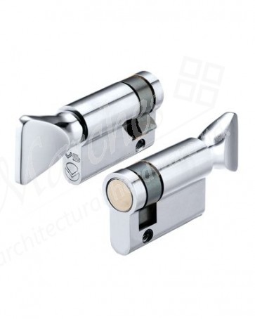 45/10 Half Thumbturn Euro Cylinder - Polished Chrome