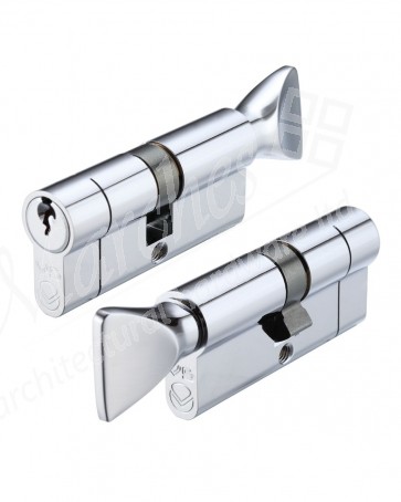 Eurospec 30/30 Euro Cylinder / Thumbturn Keyed to Differ - Polished Chrome 