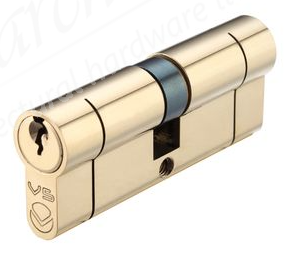 30/40 Euro Cylinder Keyed to Differ - Polished Brass