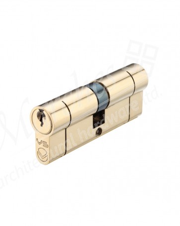 40/50 Euro Cylinder Keyed to Differ - Polished Brass