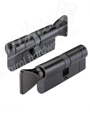 35/45 Euro Cylinder / Thumbturn Key to Differ - Black
