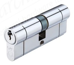 40/40 Euro Cylinder Keyed to Differ - Polished Chrome 