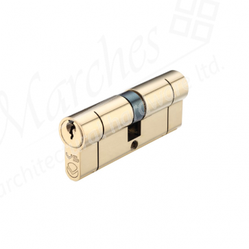 45/45 Euro Cylinder Keyed to Differ - Polished Brass