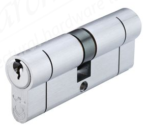 45/45 Euro Cylinder Keyed to Differ - Satin Chrome