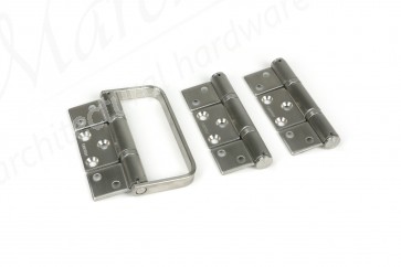 Centor E3 Straight Hinge Set - with Handle (Outward Opening) - Stainless Steel
