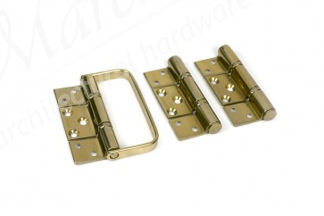 Centor E3 Half Offset Hinge Set - with Handle (Outward Opening) - Brass