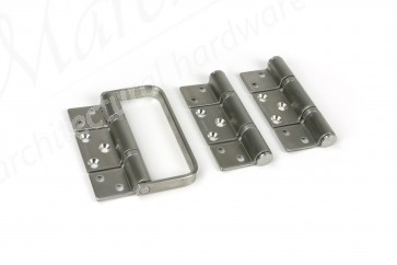 Centor E3 Half Offset Hinge Set - with Handle (Outward Opening) - Stainless Steel