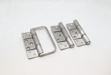 E3 Half Offset Hinge Set - Stainless Steel