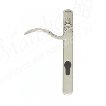 Scroll Euro Espag Handles (92mm Centres) Left Handed - Satin Chrome