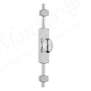 Espagnolette Bolt with Oval Knob - Polished Chrome